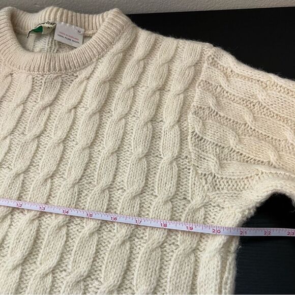 Highland Craft Cream 100% Wool Scotland Sweater Men’s Medium - Picture 8 of 9